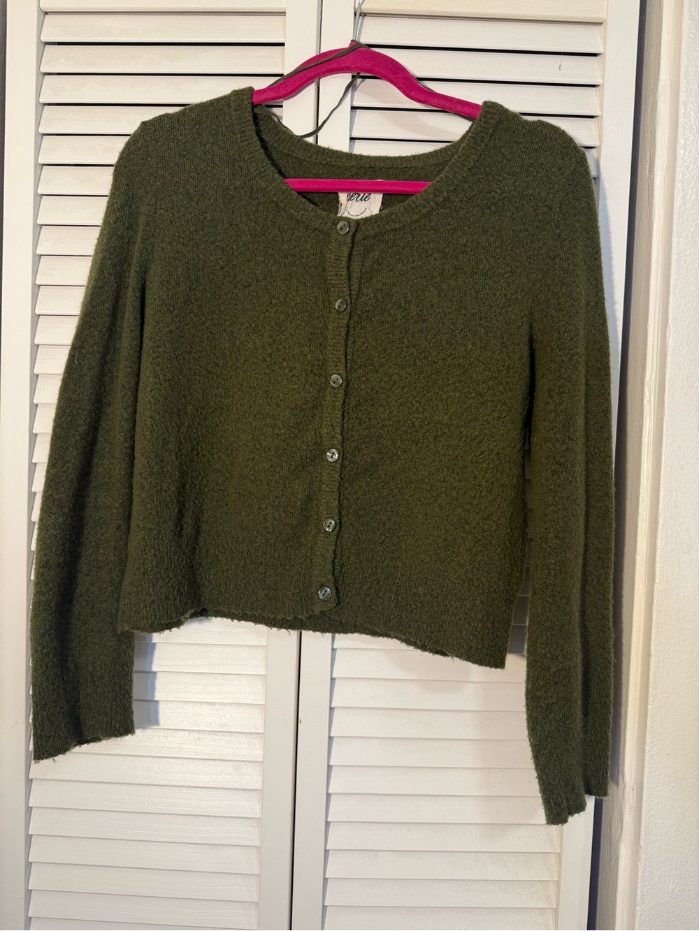 aerie Olive Green Button-Up Women’s Cardigan